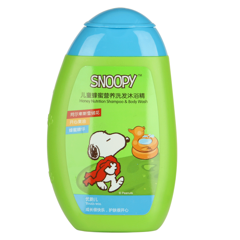 SNOOPY儿童蜂蜜营养洗发沐浴精正面