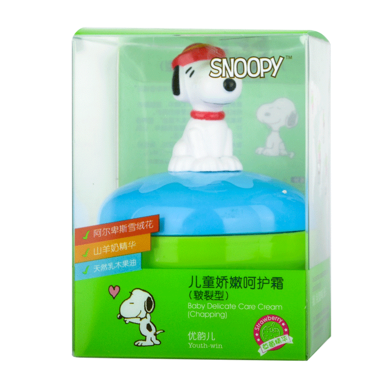 SNOOPY儿童娇嫩呵护霜(防护型)(立式)(蓝色)正面
